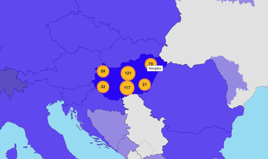 eu szakképzési hét - terkep